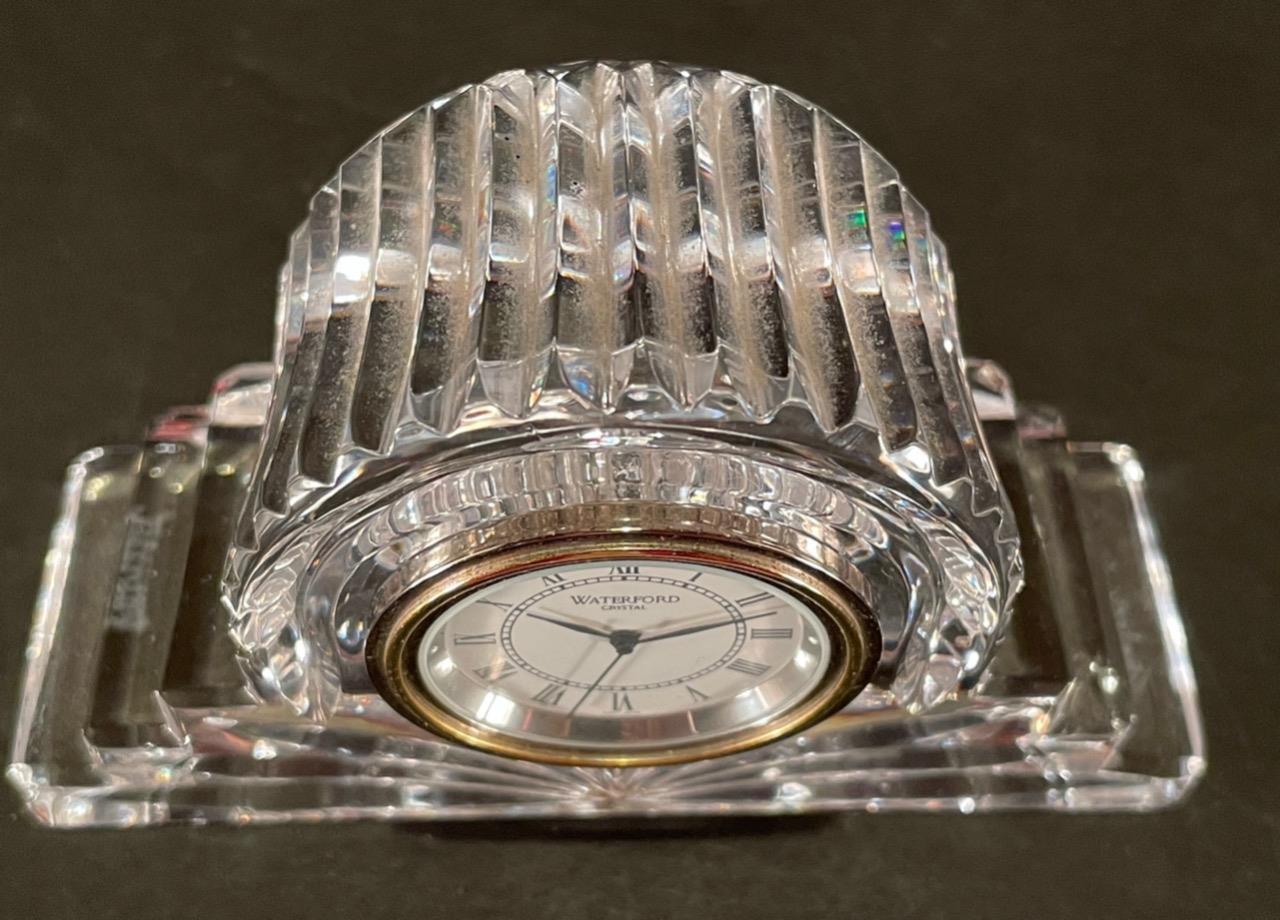 WATERFORD CRYSTAL QUARTZ DESK TABLE CLOCK SIGNED TESTED NEW BATTERY WORKS eBay