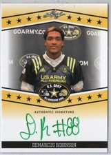 2013 DEMARCUS ROBINSON Leaf Army All-American Bowl Tour Autographs Green Ink /25