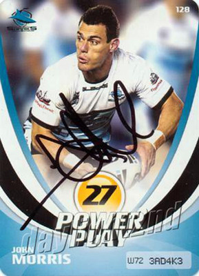 Signed 2013 CRONULLA SHARKS NRL Card JOHN MORRIS Power Play
