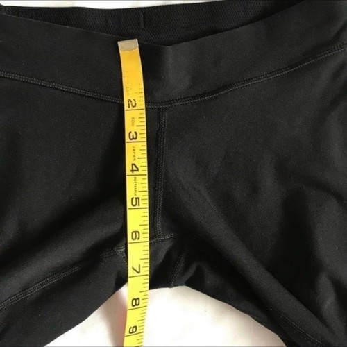 Nike DRI-FIT Black Athletic Knee Crop Length Leggings Shorts Run Zip Pkt Size XS - Picture 11 of 11