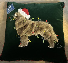 Christmas throw pillow Dog with lights-18" X 18"-C F Home