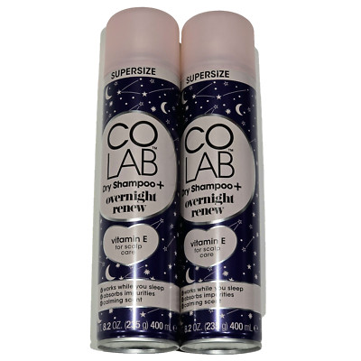 2 Pack Co Lab Dry Shampoo Overnight Renew Vitamin E Scalp Care Calming Scent 8oz