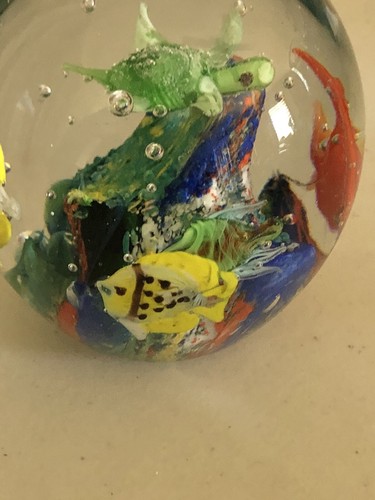 DYNASTY GALLERY HEIRLOOM COLLECTIBLES ART GLASS SEA LIFE PAPERWEIGHT HEAVY 4" - Picture 5 of 8