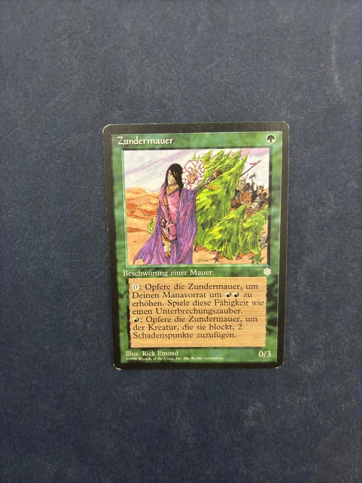 MTG GERMAN ICE AGE TINDER WALL MAGIC THE GATHERING GREEN COMMON CREATURE - Image 3 of 4