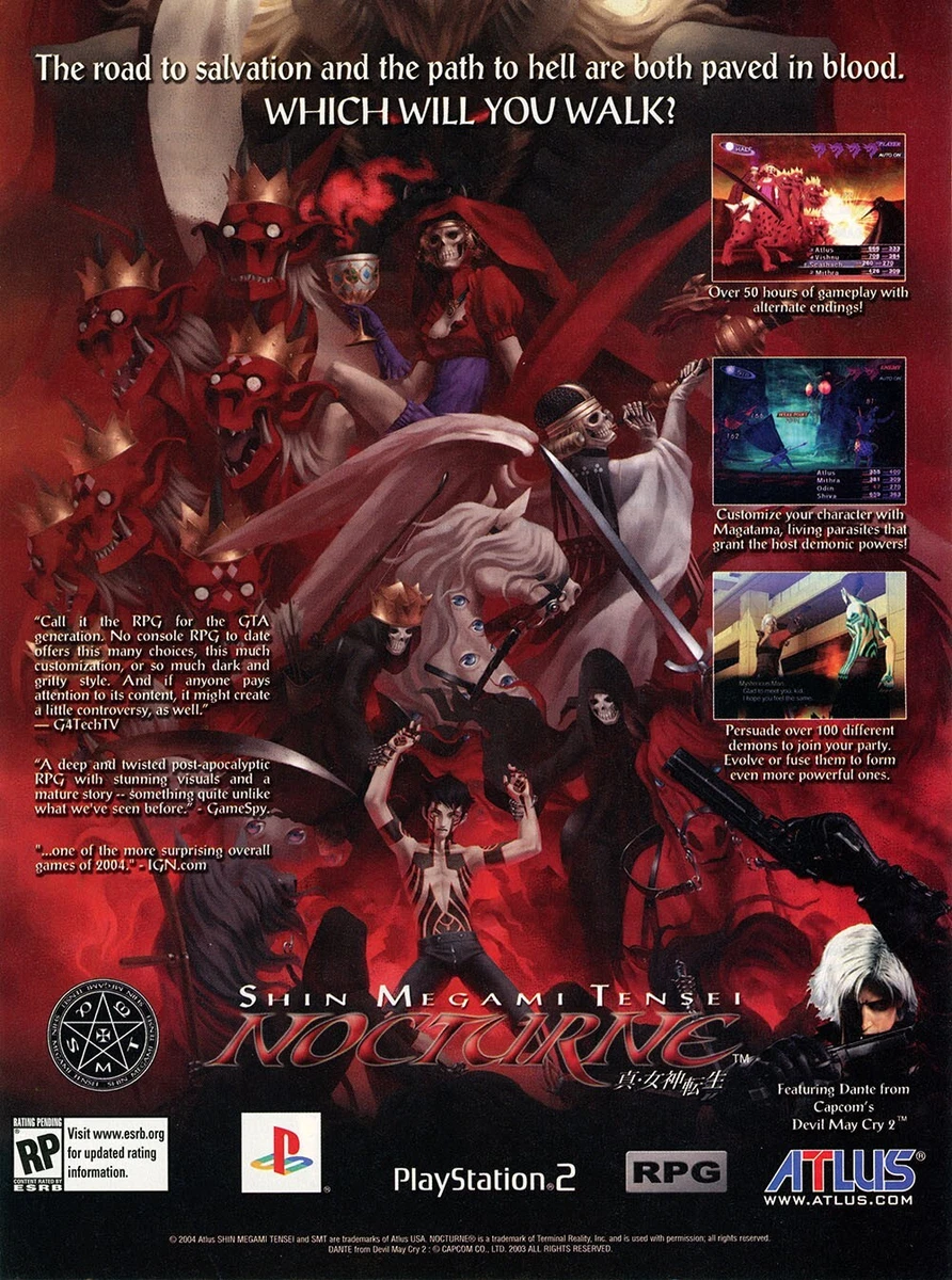 Shin Megumi Tensei Nocturne PS2 Original 2004 Ad Authentic ATLUS Game Promo 845