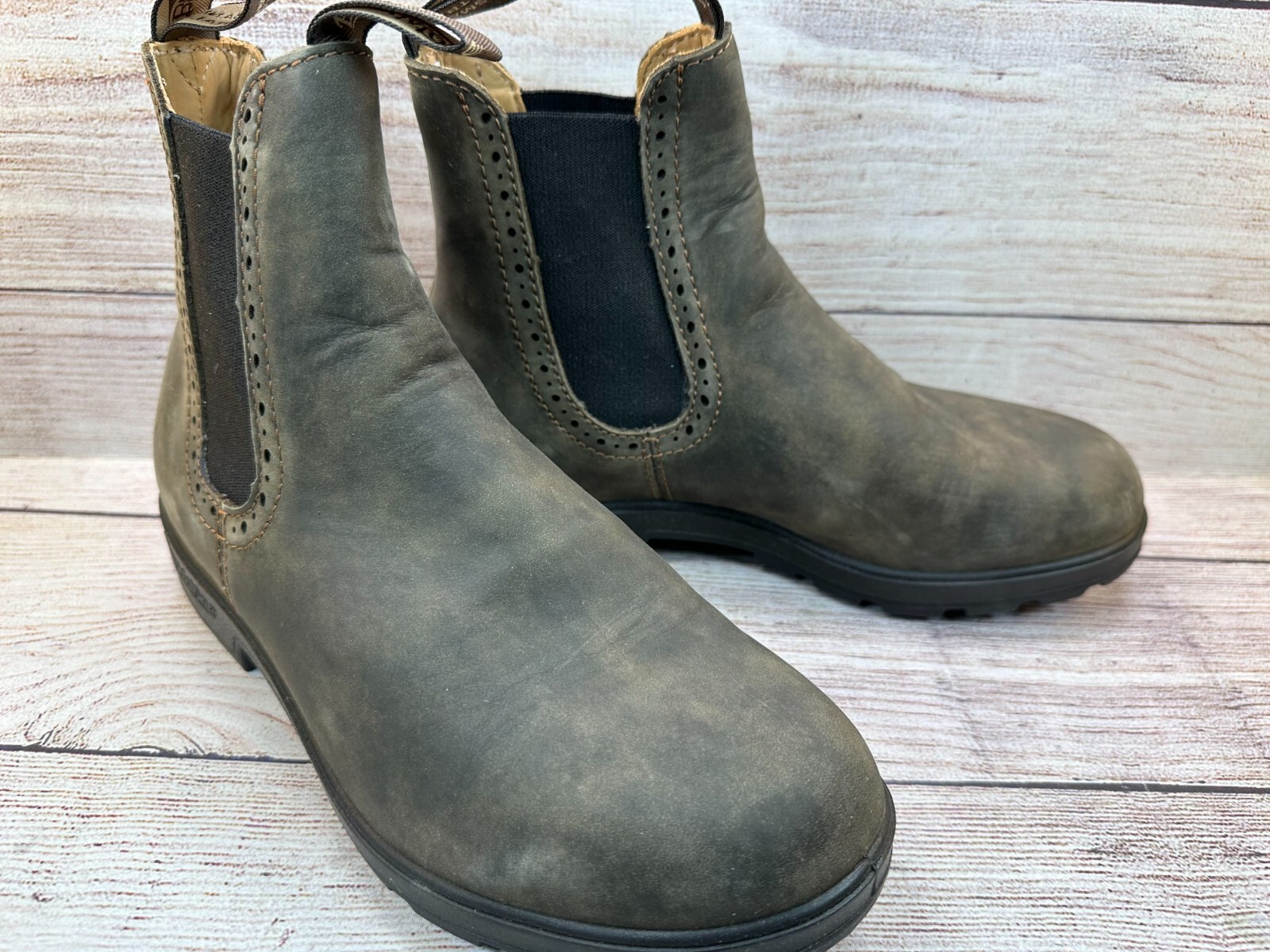 Blundstone Womens Chelsea Boots Size 9.5 Gray Leather Elastic Side Zip Try On Only-image