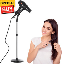 Adjustable 360-Degree Rotating Hands-Free Metal Hair Dryer Stand and Holder for