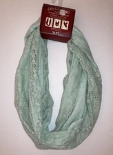 New Faded Glory Women's Double Sided Texture Infinity Scarf Mint Green NWT
