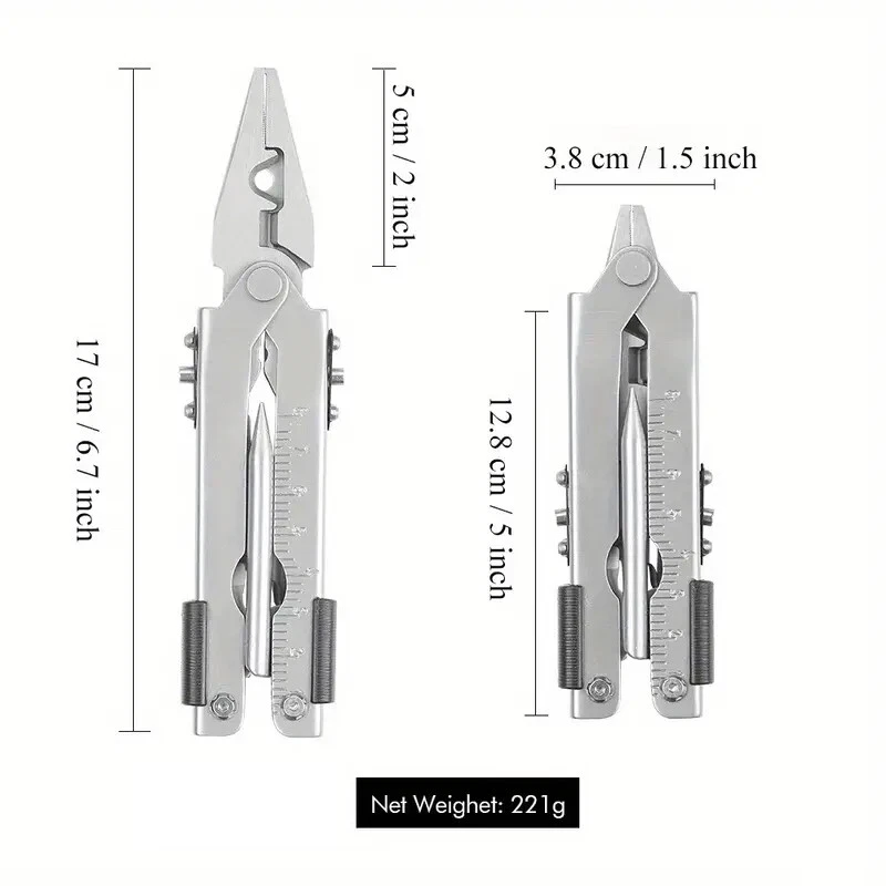 Outdoor Survival Multi Tool Pliers Stainless Steel Compact Folding Pocket Knife - Bild 3 von 4