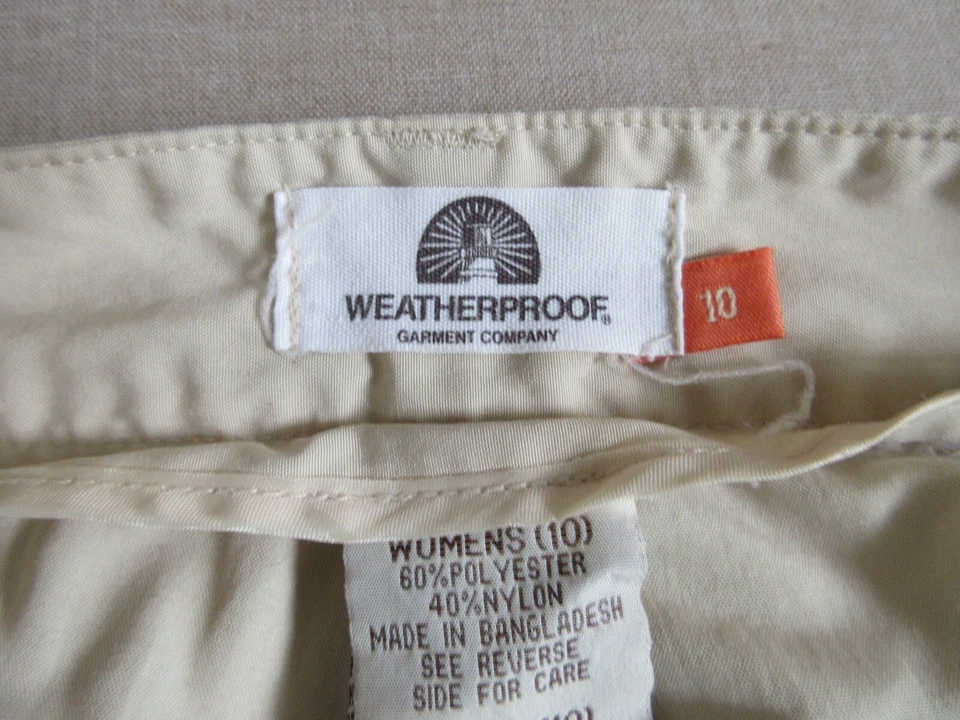PANTALONES CORTOS DE SENDERISMO Weatherproof Garment Company TALLA 10 Caqui PIERNA AJUSTABLE Foto 3 de 4