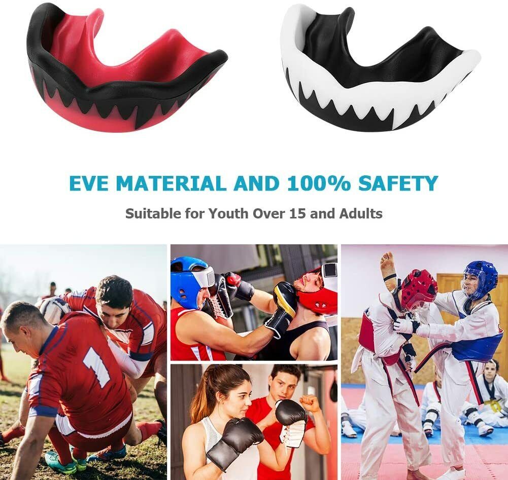 Kids Size 2Fit Gum Shield Mouth Guard Teeth Cover All Sports Boxing Martial Art Football Rugby Hockey Baseball Karate MMA Junior 