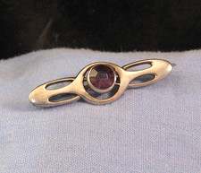 CHARLES HORNER STERLING SILVER & PURPLE AMETHYST ART NOUVEAU ANTIQUE PIN BROOCH