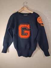 VTG 1940s Russell Varsity Letterman Sweater 100 Wool Made In USA Smal Size 36