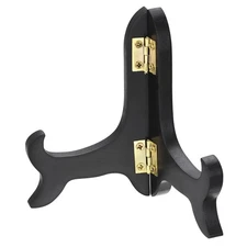 2pcs 4" Easel Plate Holder Wooden Folding Display Stand Black for Frame
