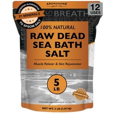 Aromasong Raw Dead Sea Bath Salt - Minimally Cleaned, Contains More Dead Sea Min