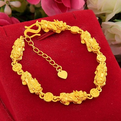 Brave Troops  24K Thai Baht Yellow GP Bracelet Jewelry 6.5''
