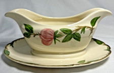 Vintage Franciscan Desert Rose Gravy Boat & Underplate Hand Decorated USA Oven