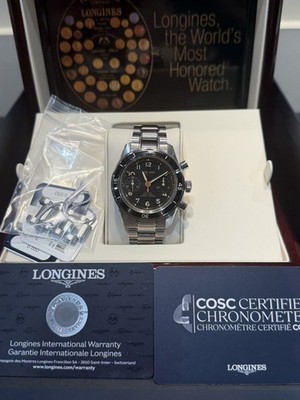 New Longines Spirit Pilot Flyback 39.5mm Black Dial Men's Watch L37214536