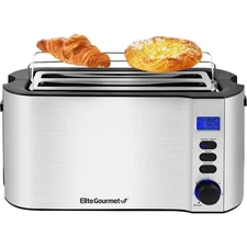 4-Slice Digital, Stainless Steel Long-Slot Toaster