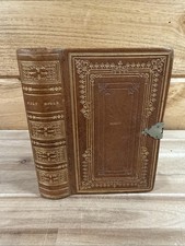 1850 HOLY BIBLE leather LONDON antique CLASP old EYRE AND SPOTTISWOODE