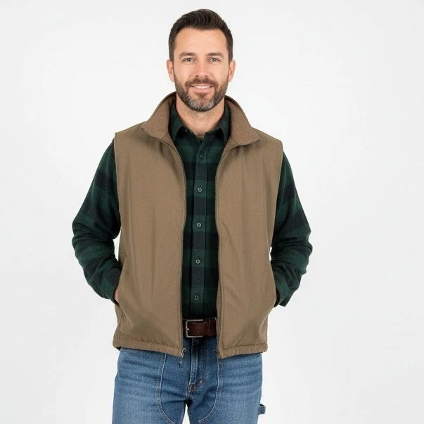 Stormtech Men's XL Reversible Fleece Softshell Vest Brown Outdoor Zip Hiking