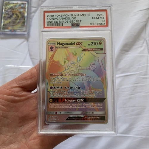 Naganadel GX #249/236 Secret Rare 2019 Pokémon Sun & Moon Unified Minds PSA 10