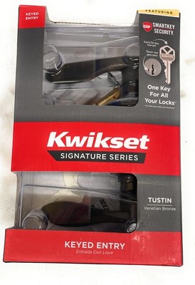 Kwikset SmartKey Tustin Keyed Entry Lever, Venetian Bronze, 740TNL11PSMTCPK4