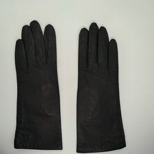 Vintage Lee Begman Womens Gloves Size L Black Leather Soft w/ original bag
