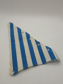 LEGO &reg; 71308 white fabric sail triangular with blue stripes from 6380 6291