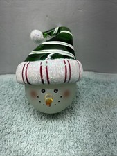 Snowman Frosty Crystal Glass ball ornament Christmas