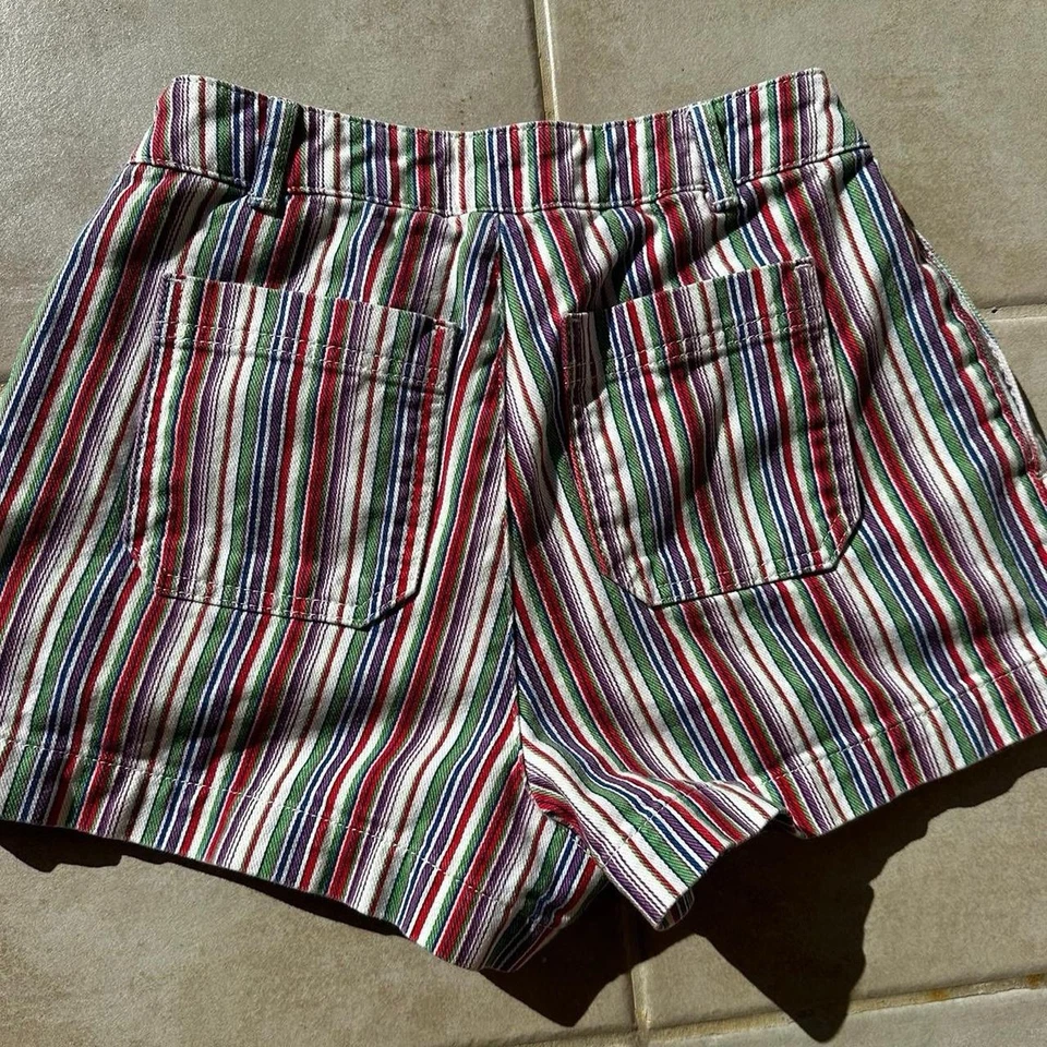 Pantalón Corto BDG Urban Outfitters Mujer Lisboa Rayas Abotonada Talla 0 Multicolor Foto 3 de 4