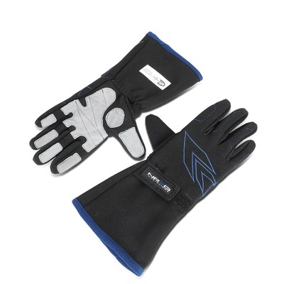 NRG Innovations Pair Medium Size Auto Racing Full Finger Leather Gloves GS-500BK