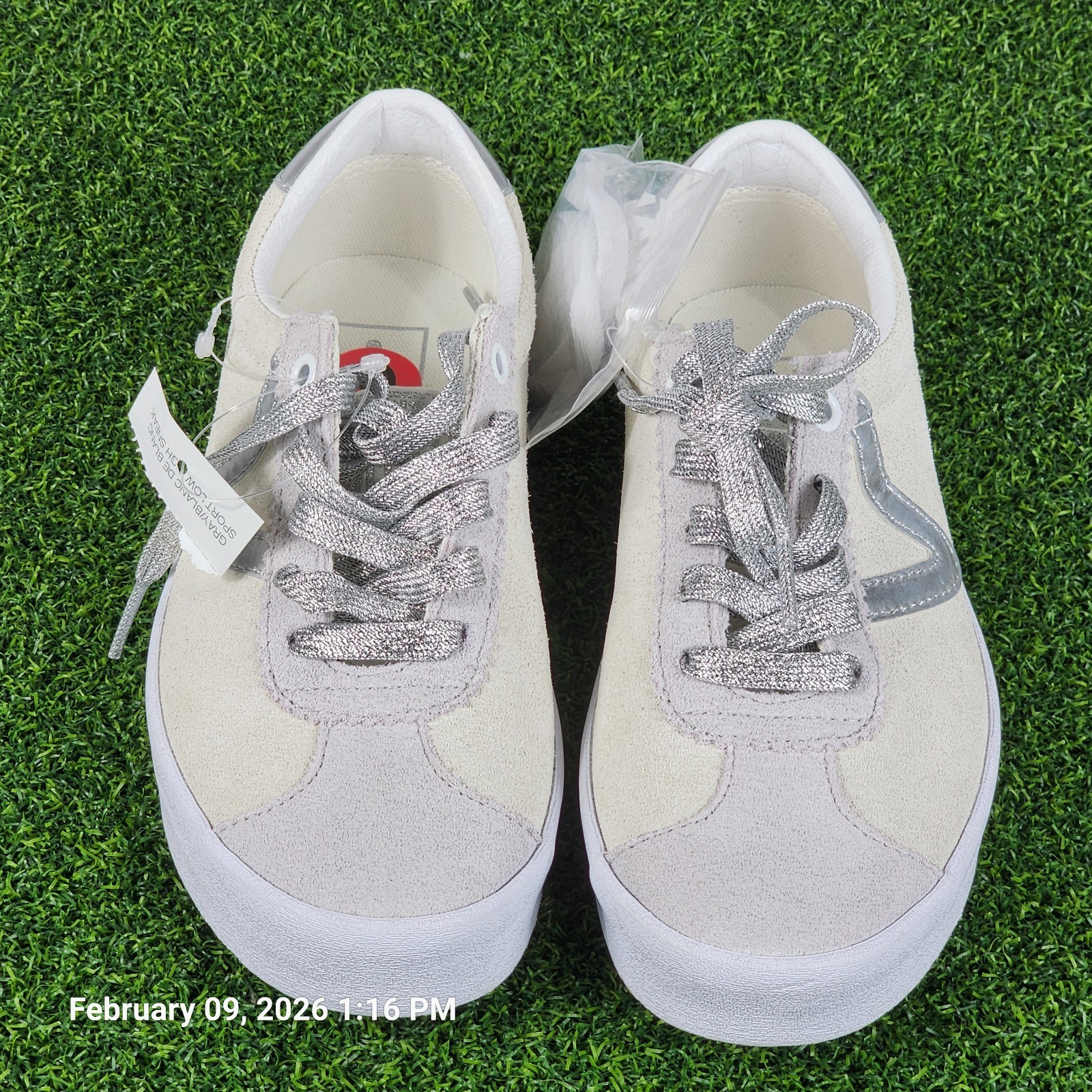 Vans Sport Low High Shine Shoes Women's Size 6 Skateboarding NEW Gray White City