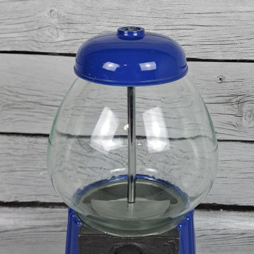 Mappamondo vetro blu macchina giostra Gumball vintage 1985 11" - Foto 3 di 15