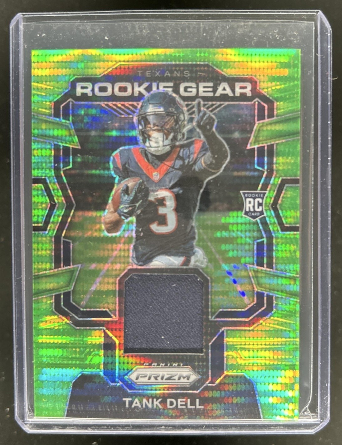 2023 Panini Prizm Tank Dell Rookie Gear RC Jersey Neon Green Pulsar #RG-TD