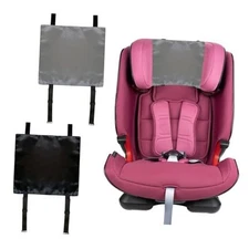 2 PCS Satin Car Seat Headrest Cover for Babies, Soft Silk Feeling Black+Grey
