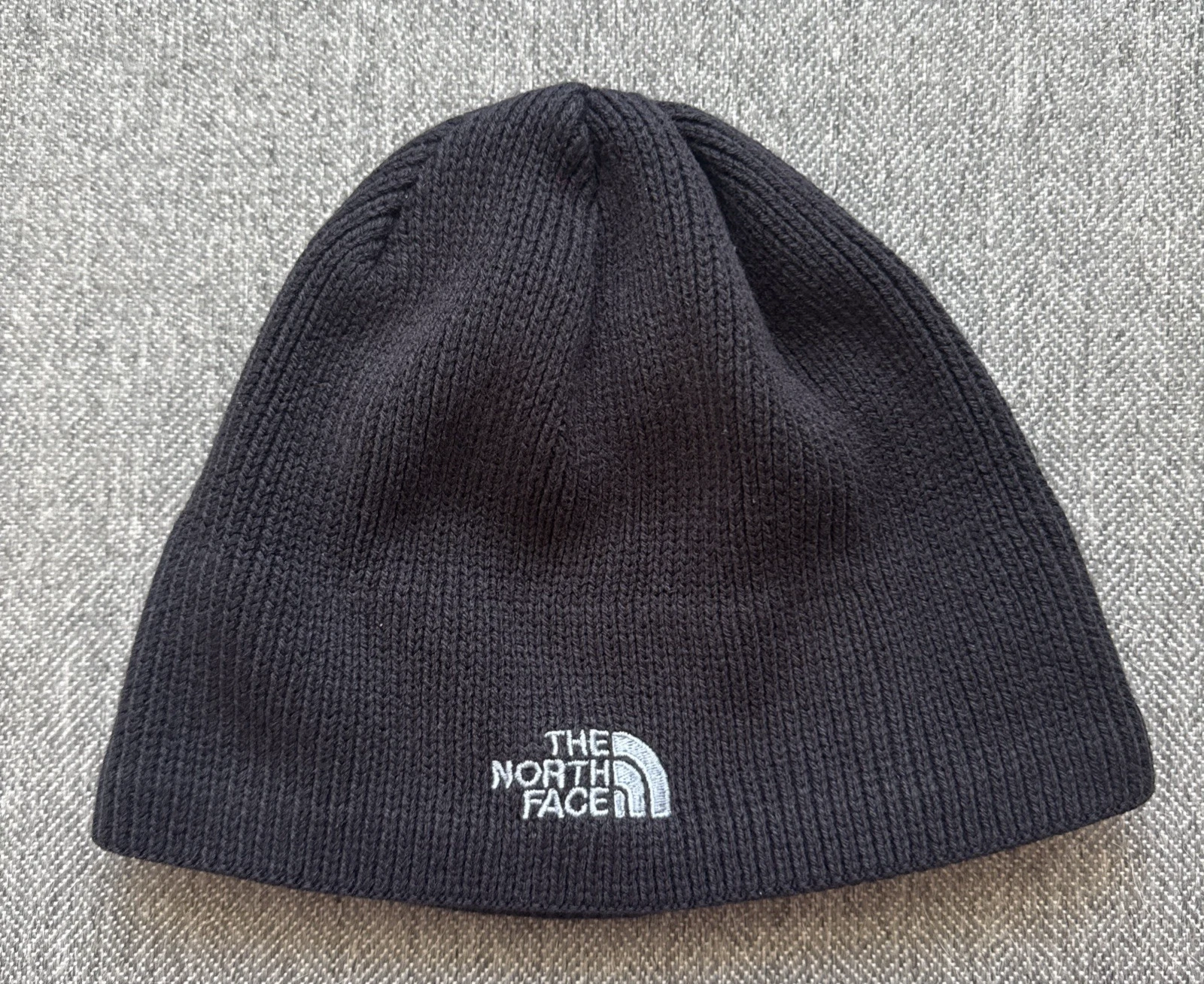 The North Face Bones Beanie Black Knit Hat Fleece Lined Thick Winter Ski Y2K VTG