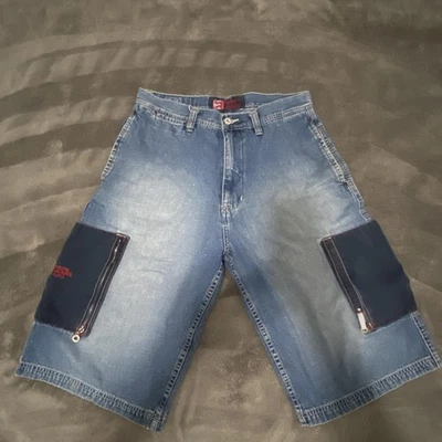 Pepe Jeans Shorts Mens 34 Blue Denim Cargo Zip Pockets Utility Bermuda Urban - Image 1 of 4