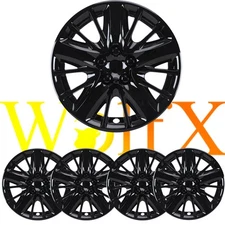 18" Black Wheel Hub Covers Rim Bolt On Hubcaps For 2014-20 Chevy Impala Set of 4