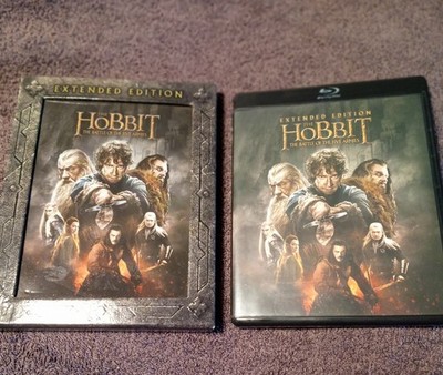 The Hobbit: Battle of Five Armies Extended Edition Blu-Ray VG Cnd w/Slipcase