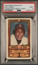 1983 ROD CAREW PERMA GRAPHICS SUPER STAR CREDIT CARD PSA 9 CALIFORNIA ANGELS VTG