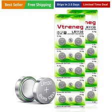 20 Pack LR1130 Battery Long Lasting AG10 L1131F LR54 189 389 390 1.5V Alkalin...