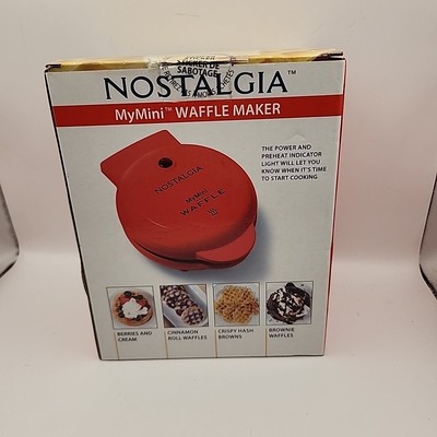NEW Red My Mini Waffle Maker By Nostalgia MyMini
