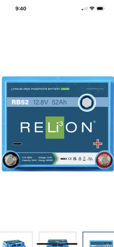 Relion RB52 Lithium Marine/RV Battery