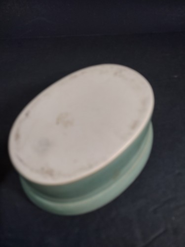 Vintage HON Hen On Nest Blue Green Chicken On Nest Turquoise Blue Stoneware GUC - Picture 6 of 12