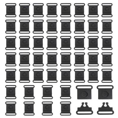 50 Pack Plastic Safety Breakaway Buckles 5/8  Inch(15mm) Webbing Buckle Black
