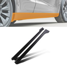 Black Abs Side Skirt Panel For Mitsubishi Lancer 08-17 Body Extension Kit 2pc