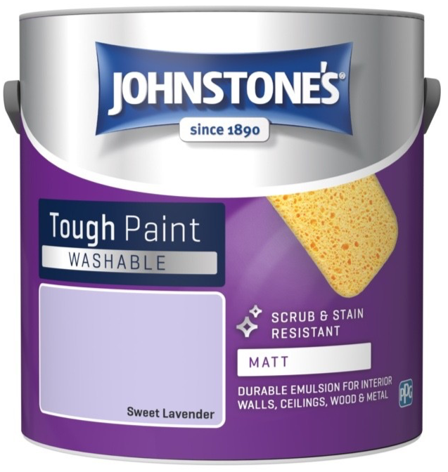 Johnstones Washable Matt Wall Emulsion Paint 2.5L Sweet Lavender 5010426808376 - Image 2