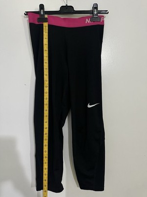 Nike Pro Leggings Capri Black Pink Medium Women's Dri Fit Compression Pants