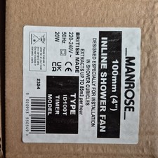 Manrose Extractor Fan 4" 100mm Inline Fan Bathroom ID100T Timer Model